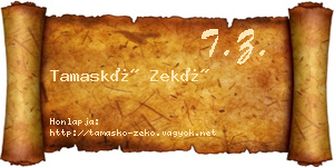 Tamaskó Zekő névjegykártya